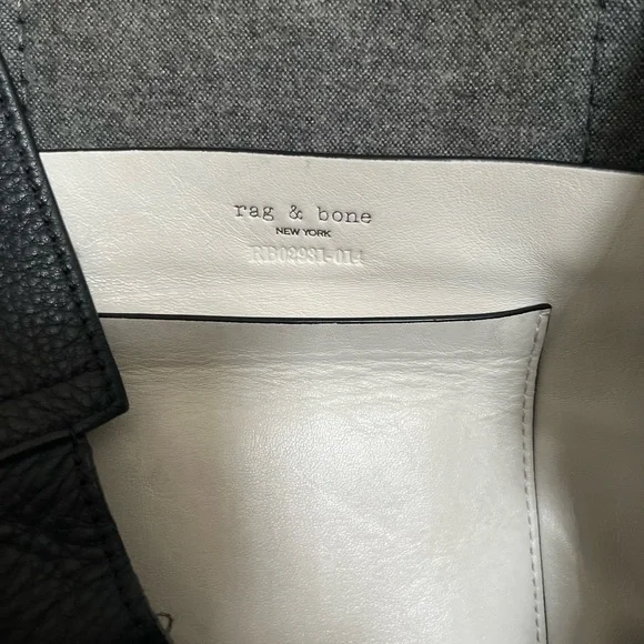 rag & bone Black Leather Bradbury Satchel Tote Bag - Picture 11 of 12